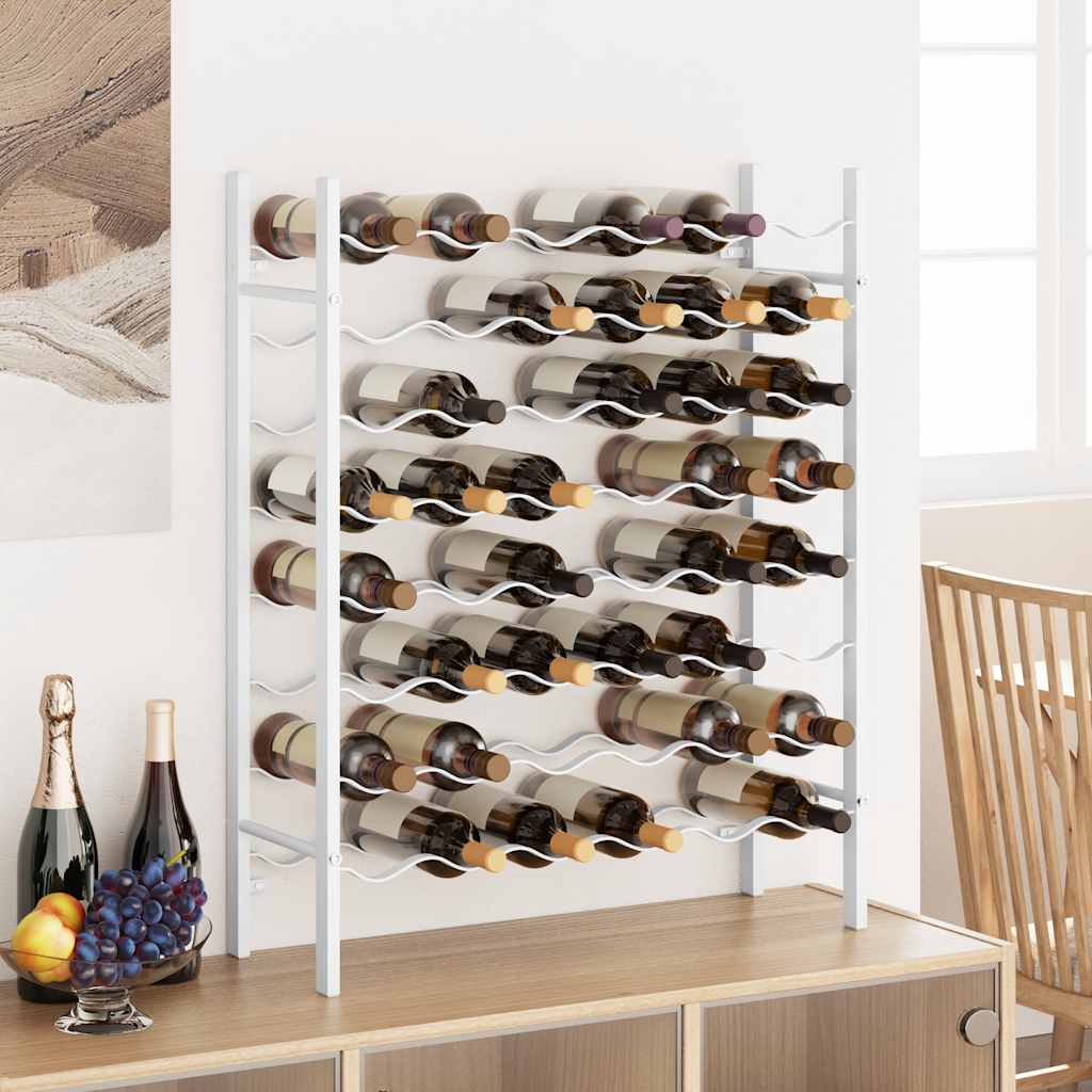 Wine Rack for 48 Bottles White Metal