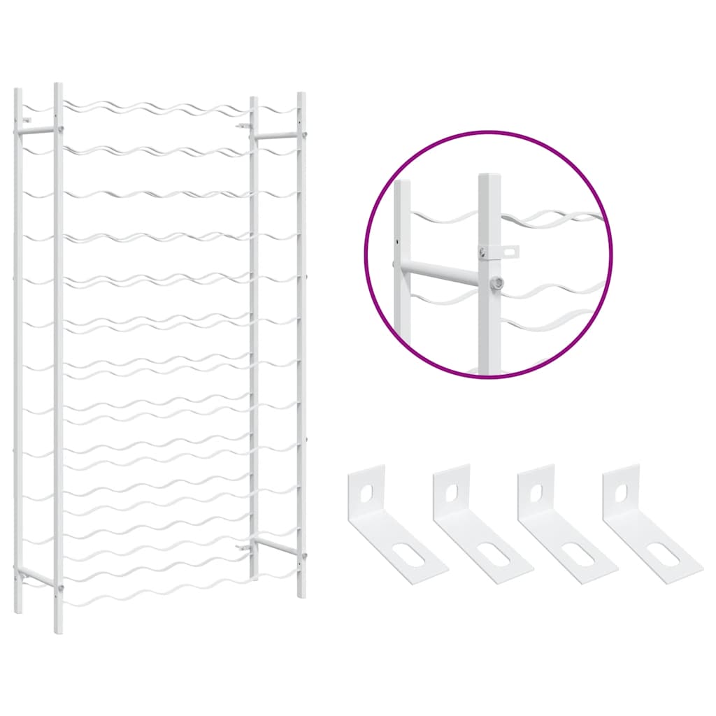Wine Rack for 72 Bottles White Metal