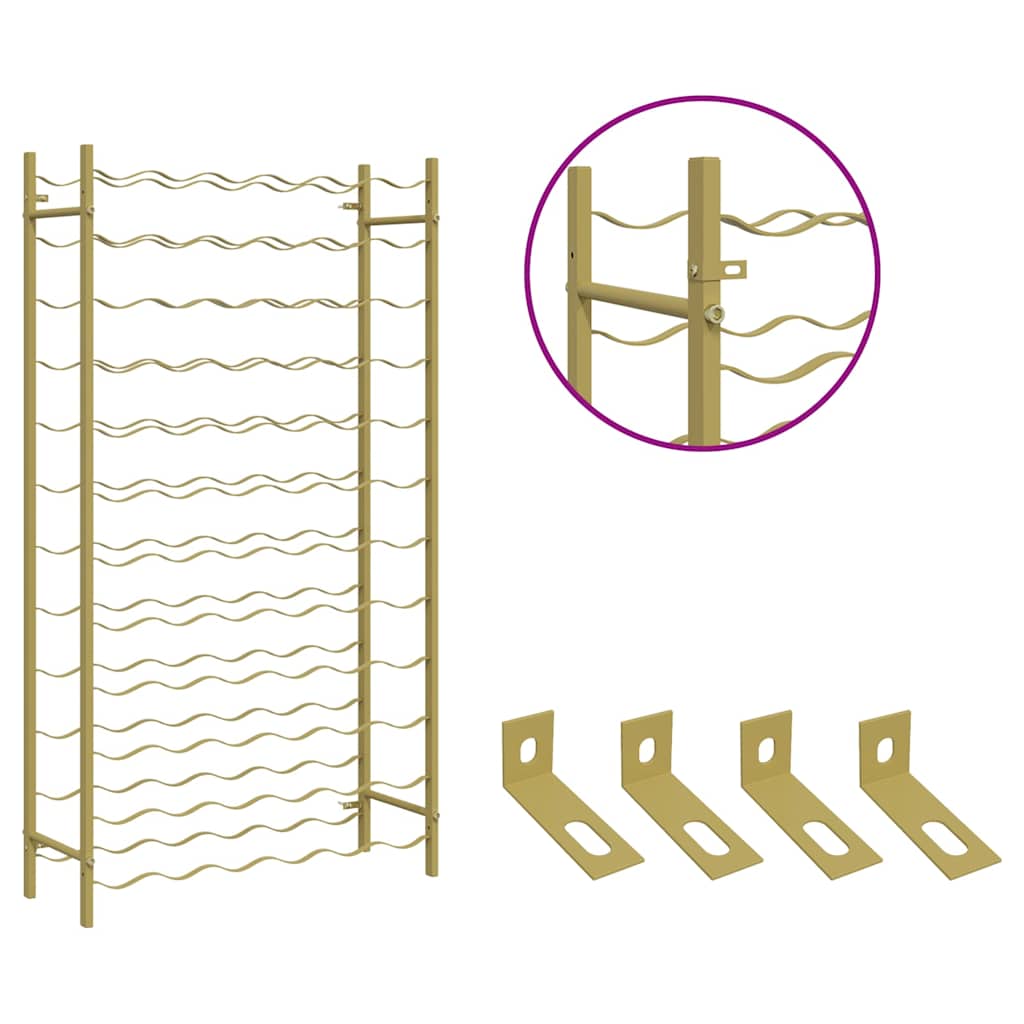Wine Rack for 72 Bottles Gold Metal