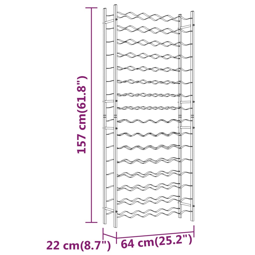 Wine Rack for 96 Bottles White Metal