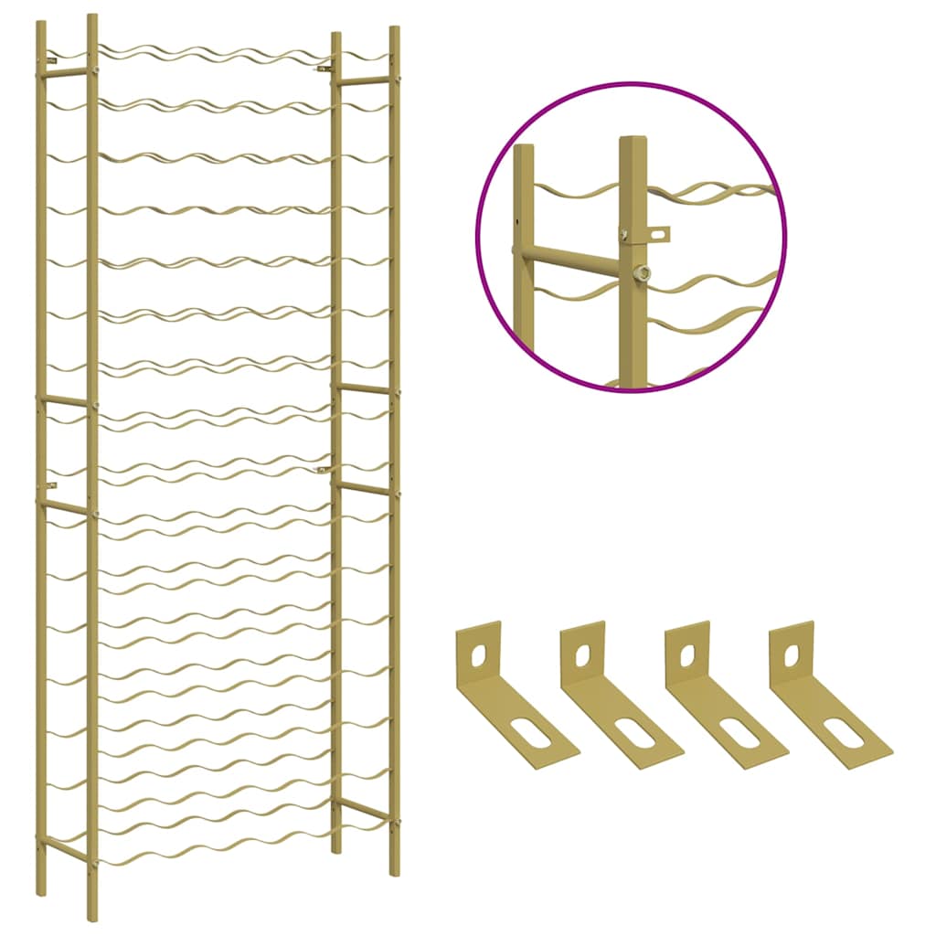 Wine Rack for 96 Bottles Gold Metal