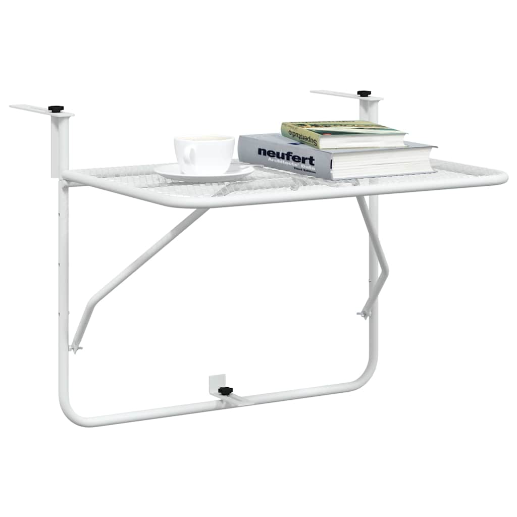 340916 vidaXL Balcony Table White 60x40 cm Steel