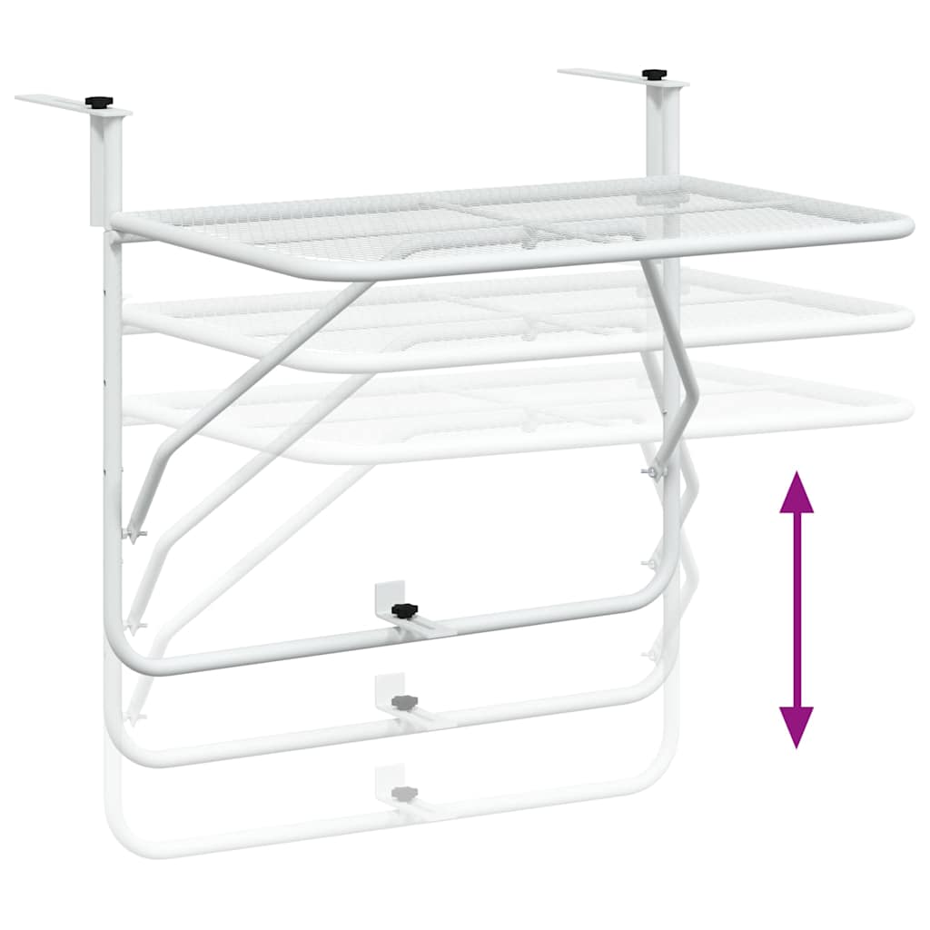 340916 vidaXL Balcony Table White 60x40 cm Steel