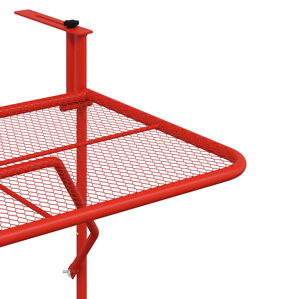 Balcony Table Red 60x40 cm Steel