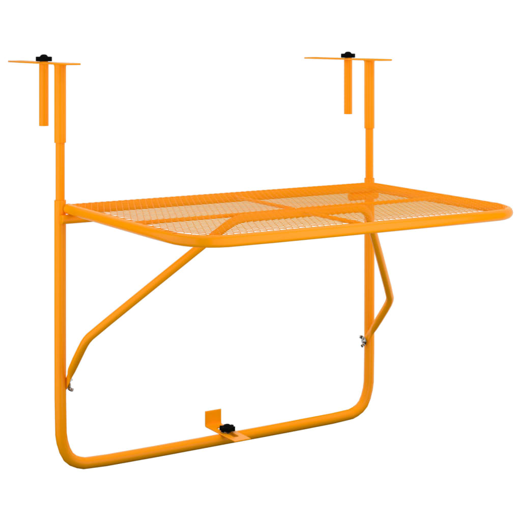 vidaXL Balcony Table Yellow 60x40 cm Steel