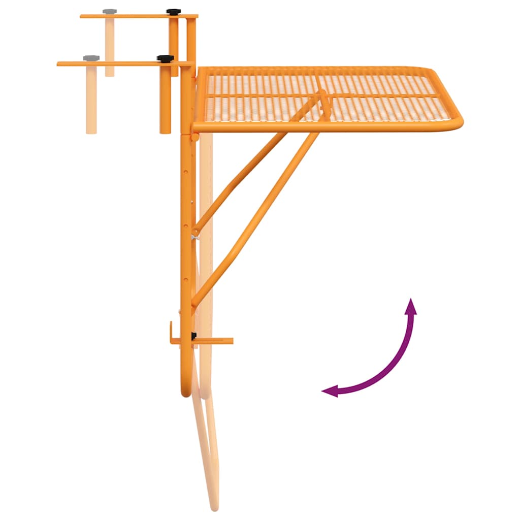 Balcony Table Yellow 60x40 cm Steel