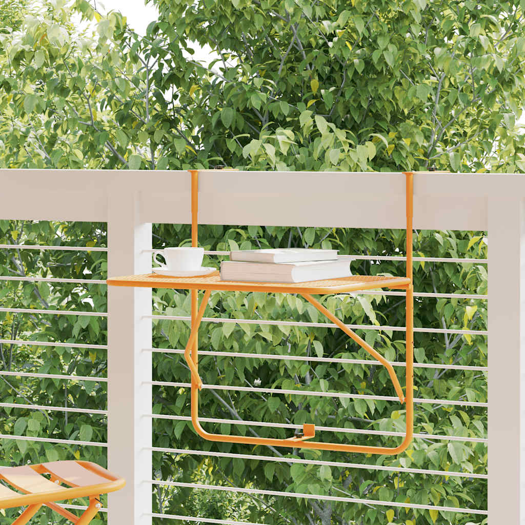 Balcony Table Yellow 60x40 cm Steel