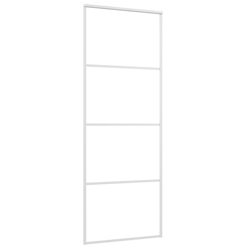 151656 vidaXL Sliding Door ESG Glass and Aluminium 76x205 cm White