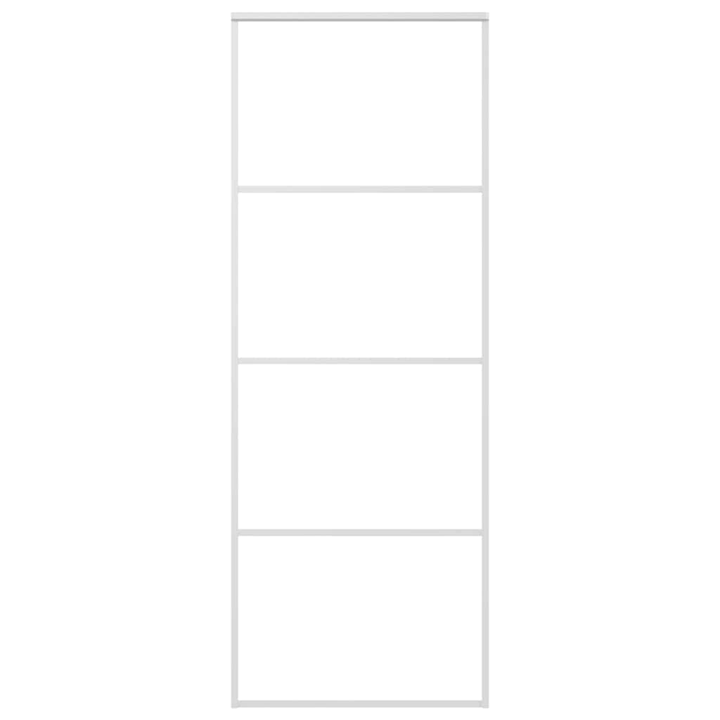 151657 vidaXL Sliding Door Frosted ESG Glass and Aluminium 76x205 cm White
