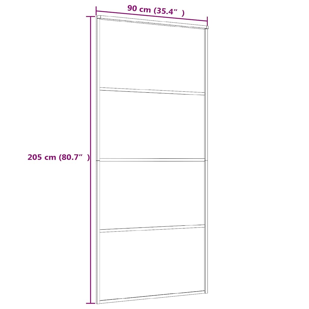 151659 vidaXL Sliding Door Frosted ESG Glass and Aluminium 90x205 cm Black