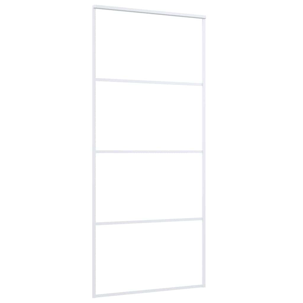 151660 vidaXL Sliding Door ESG Glass and Aluminium 90x205 cm White