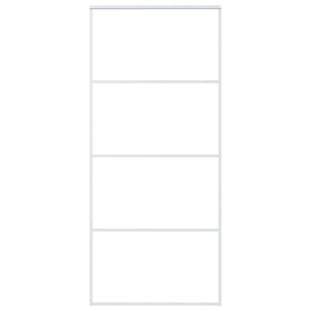 151661 vidaXL Sliding Door Frosted ESG Glass and Aluminium 90x205 cm White