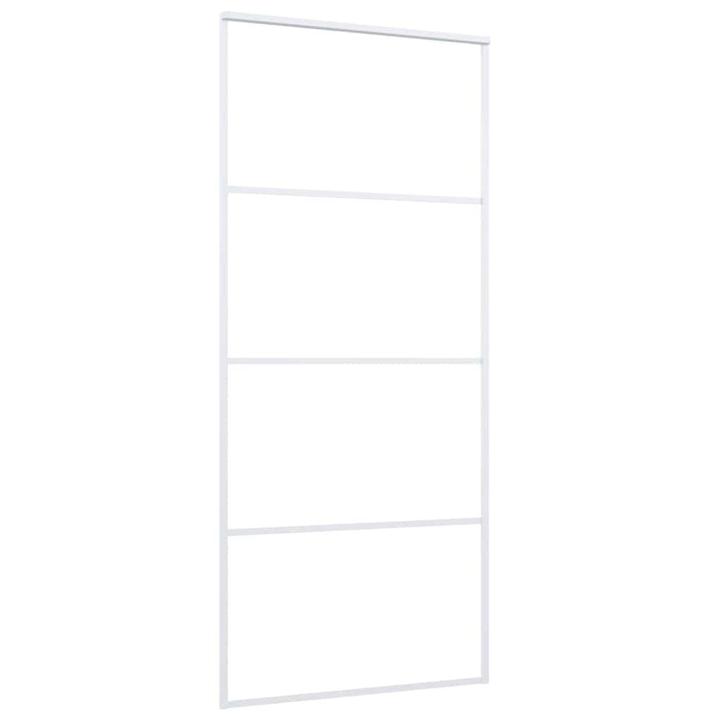 151661 vidaXL Sliding Door Frosted ESG Glass and Aluminium 90x205 cm White