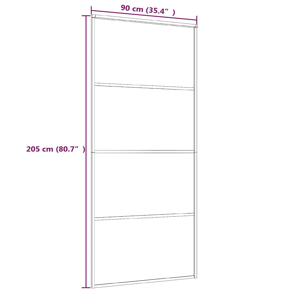 151661 vidaXL Sliding Door Frosted ESG Glass and Aluminium 90x205 cm White