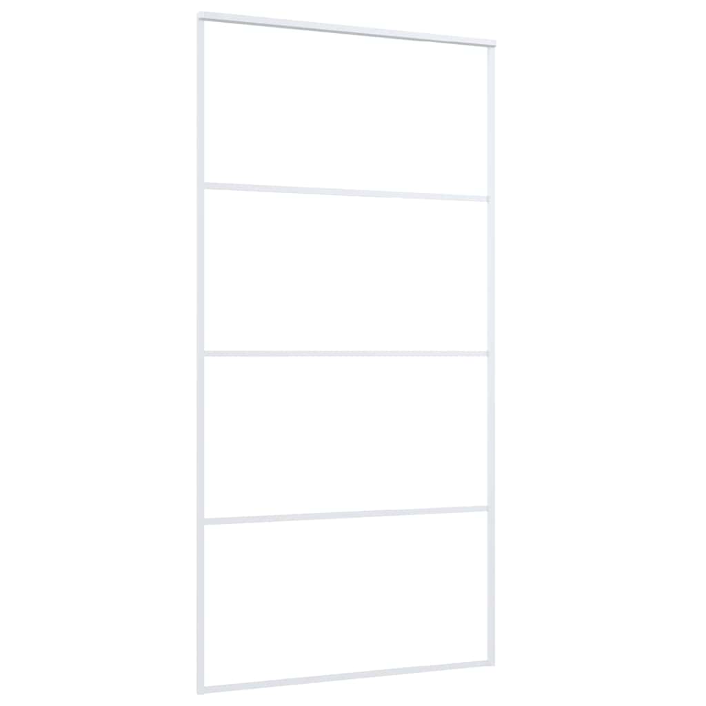 151664 vidaXL Sliding Door ESG Glass and Aluminium 102,5x205 cm White