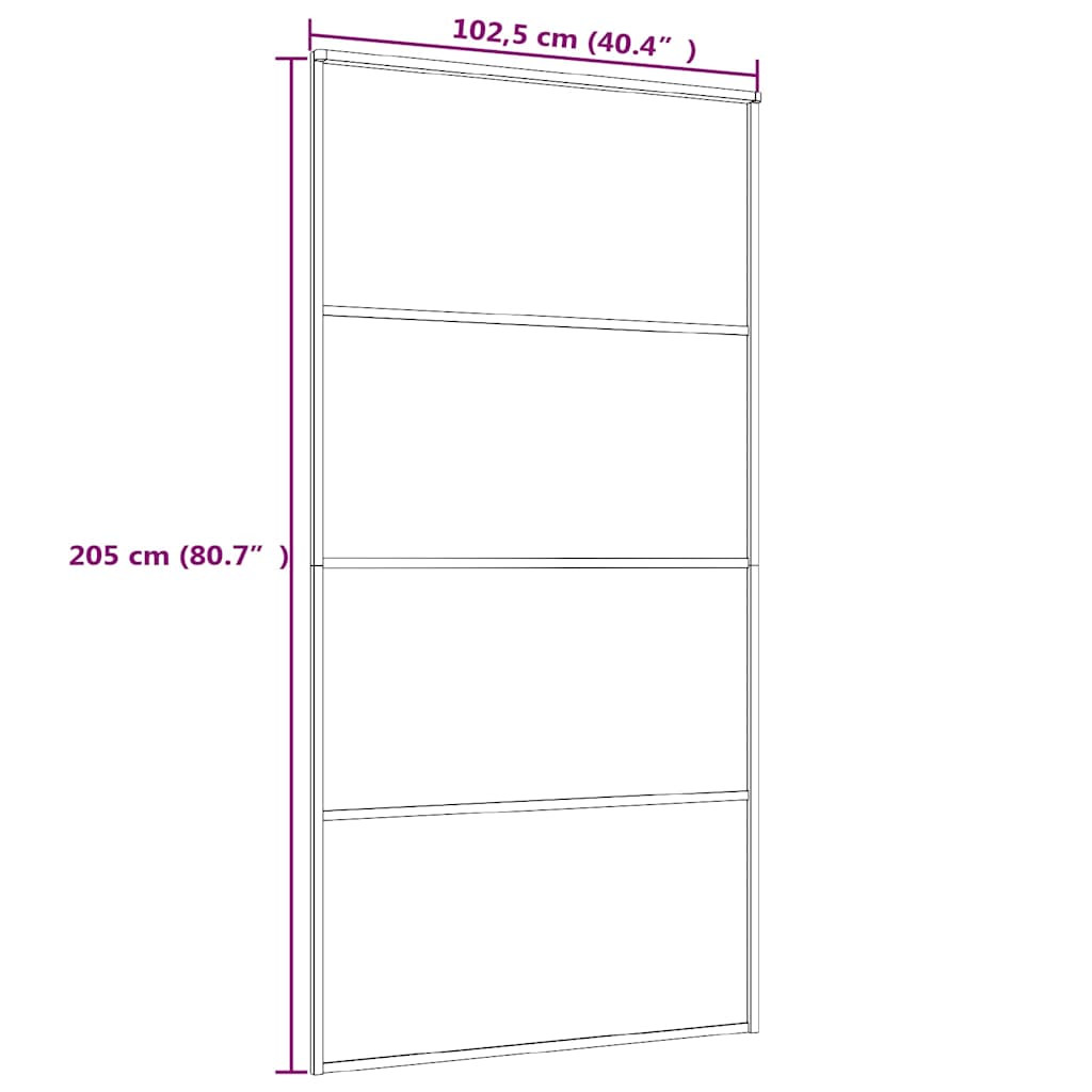 151664 vidaXL Sliding Door ESG Glass and Aluminium 102,5x205 cm White