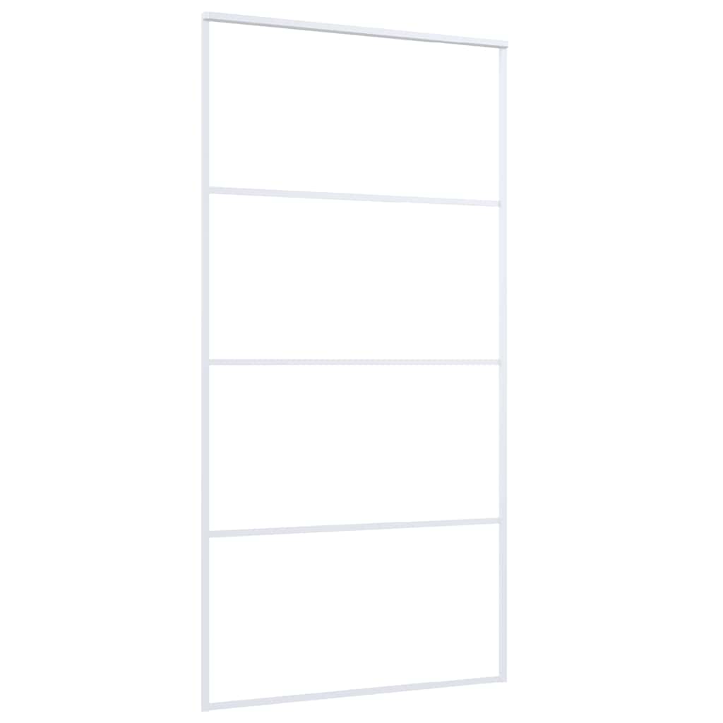 Sliding Door Frosted ESG Glass and Aluminium 102.5x205 cm White