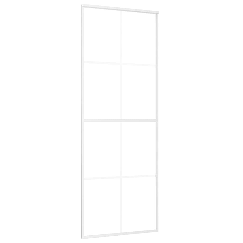 151668 vidaXL Sliding Door ESG Glass and Aluminium 76x205 cm White