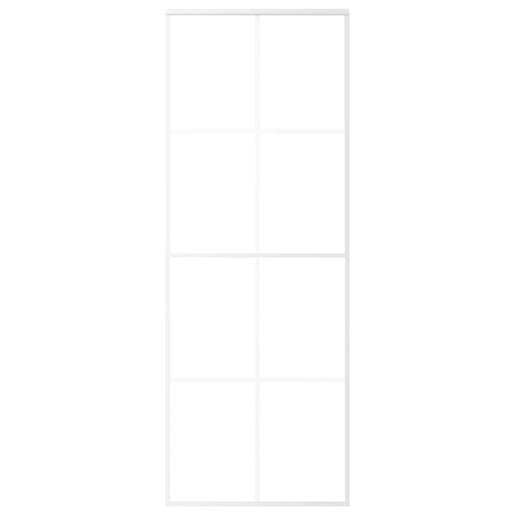 Sliding Door Frosted ESG Glass and Aluminium 76x205 cm White