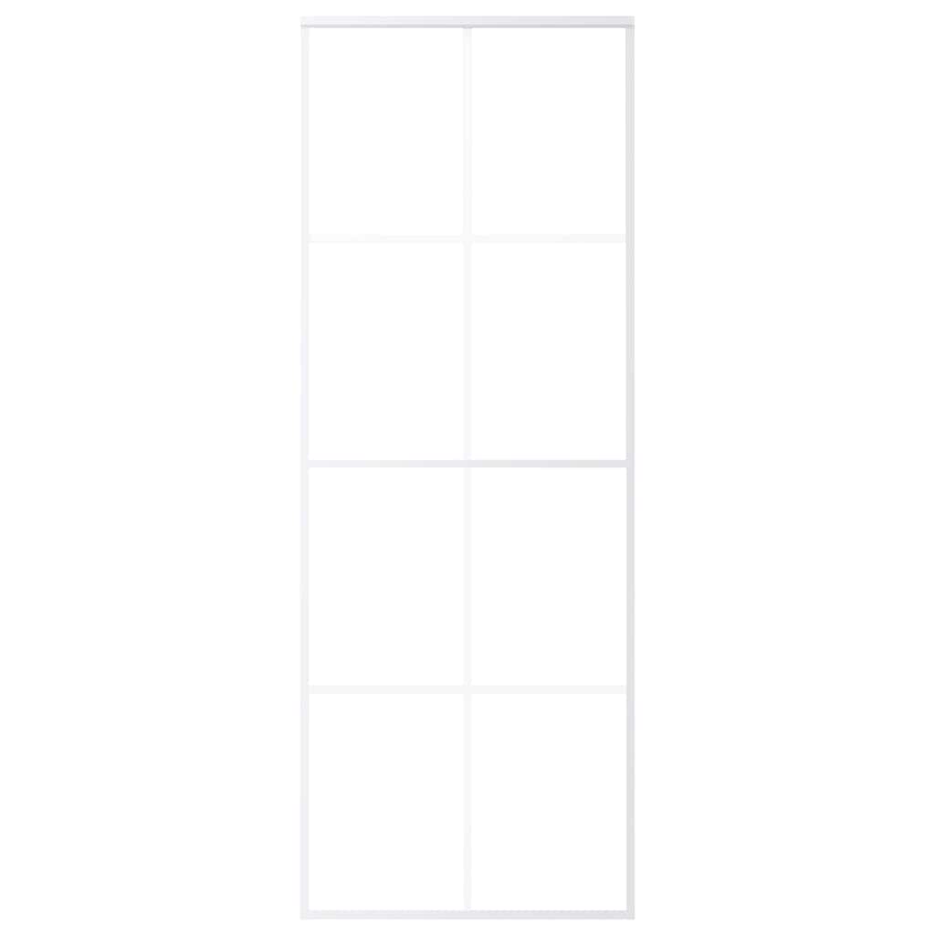 151669 vidaXL Sliding Door Frosted ESG Glass and Aluminium 76x205 cm White