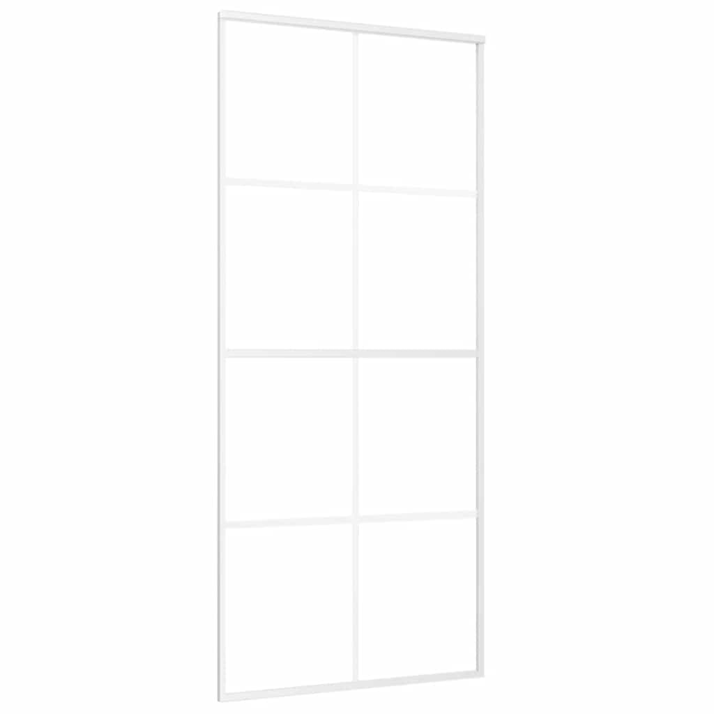 Sliding Door ESG Glass and Aluminium 90x205 cm White