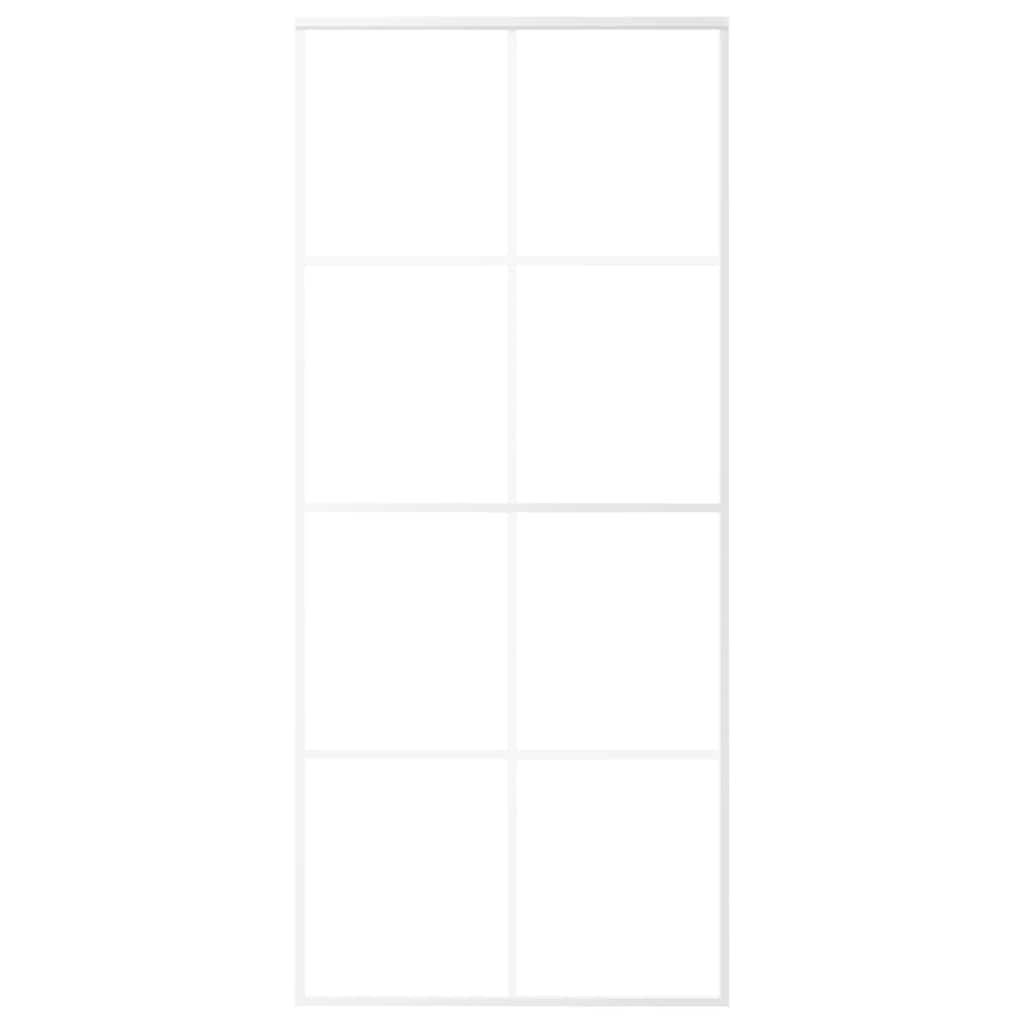 Sliding Door ESG Glass and Aluminium 90x205 cm White