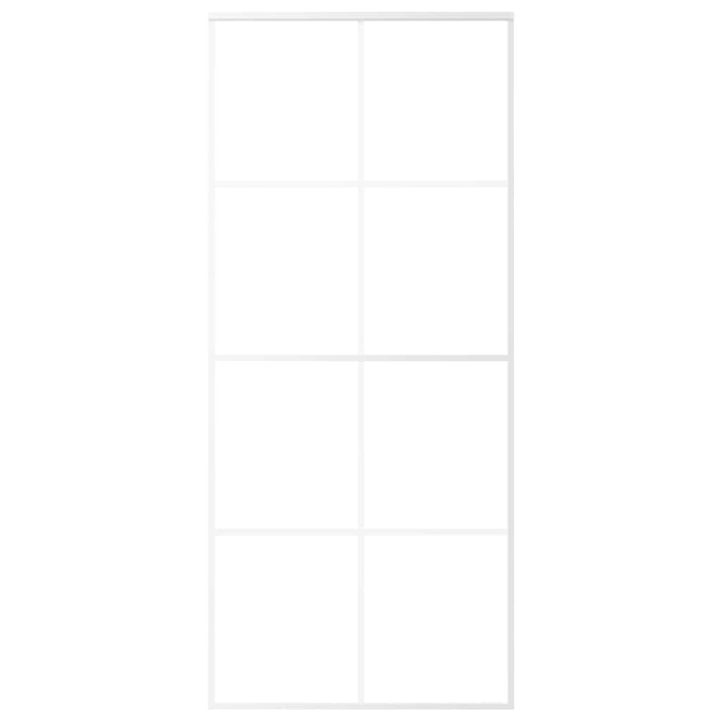 151672 vidaXL Sliding Door ESG Glass and Aluminium 90x205 cm White