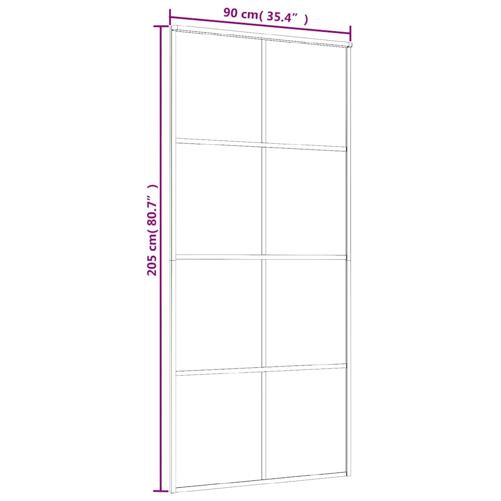 151673 vidaXL Sliding Door Frosted ESG Glass and Aluminium 90x205 cm White