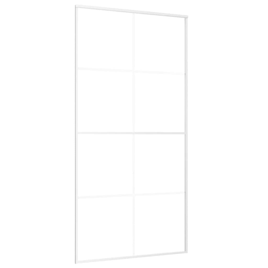 Sliding Door ESG Glass and Aluminium 102.5x205 cm White