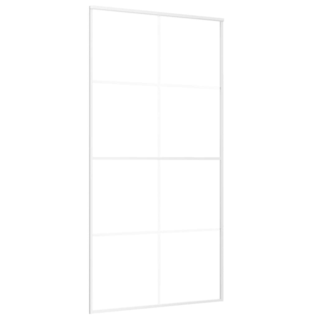 151676 vidaXL Sliding Door ESG Glass and Aluminium 102,5x205 cm White
