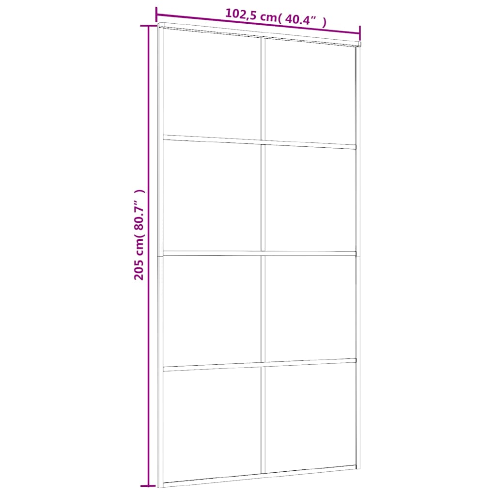 151676 vidaXL Sliding Door ESG Glass and Aluminium 102,5x205 cm White