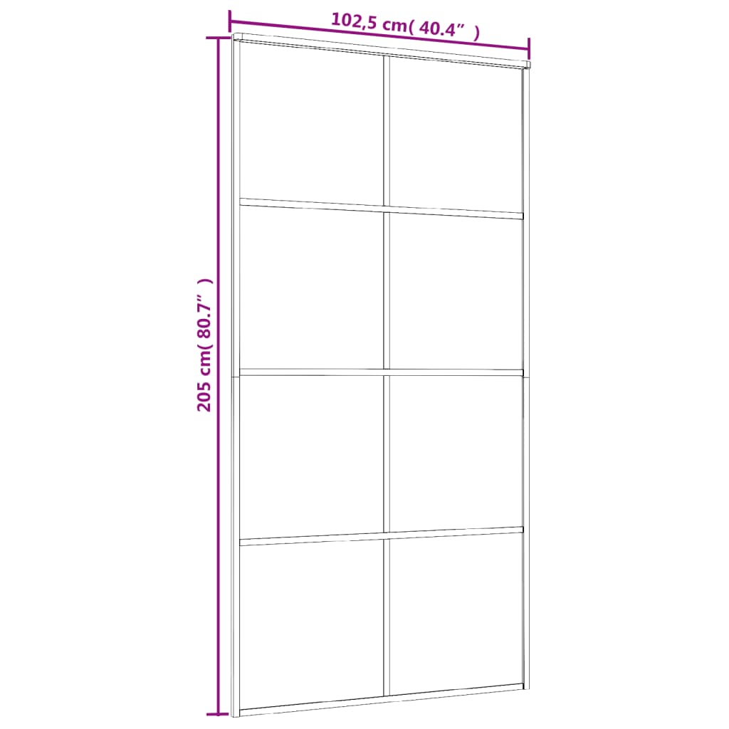 vidaXL Sliding Door Frosted ESG Glass and Aluminium 102.5x205 cm White