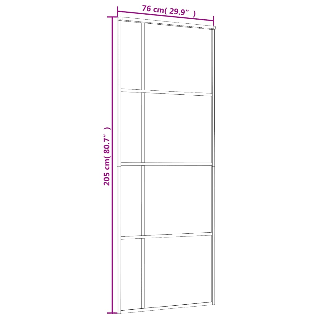 vidaXL Sliding Door ESG Glass and Aluminium 76x205 cm Black