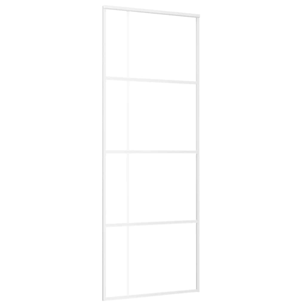 Sliding Door Frosted ESG Glass and Aluminium 76x205 cm White