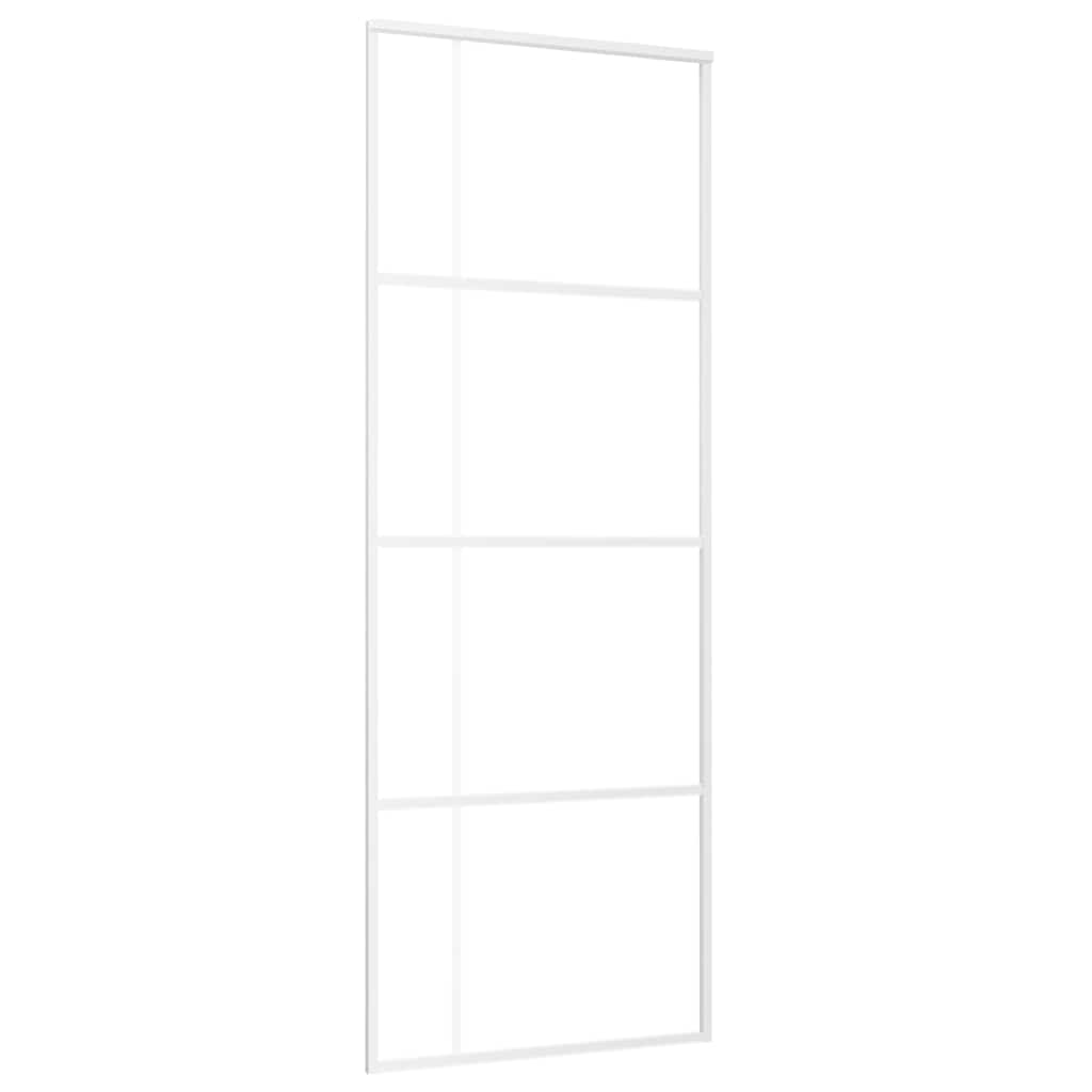 151681 vidaXL Sliding Door Frosted ESG Glass and Aluminium 76x205 cm White