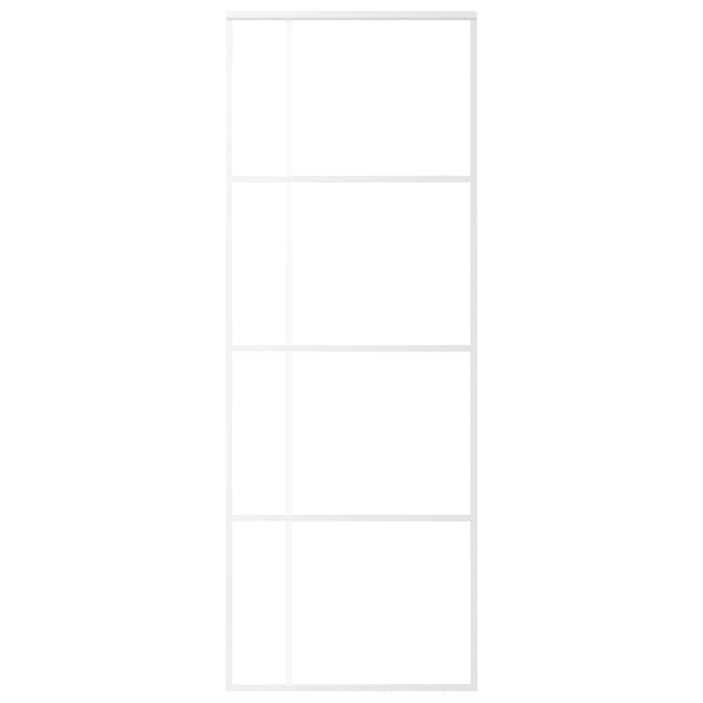 151681 vidaXL Sliding Door Frosted ESG Glass and Aluminium 76x205 cm White