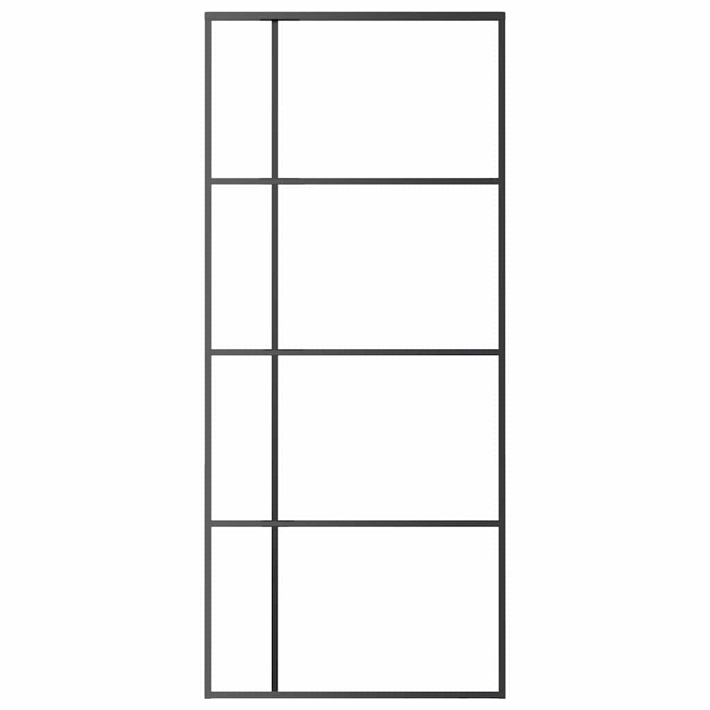 151682 vidaXL Sliding Door ESG Glass and Aluminium 90x205 cm Black