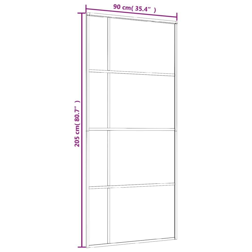 vidaXL Sliding Door Frosted ESG Glass and Aluminium 90x205 cm Black