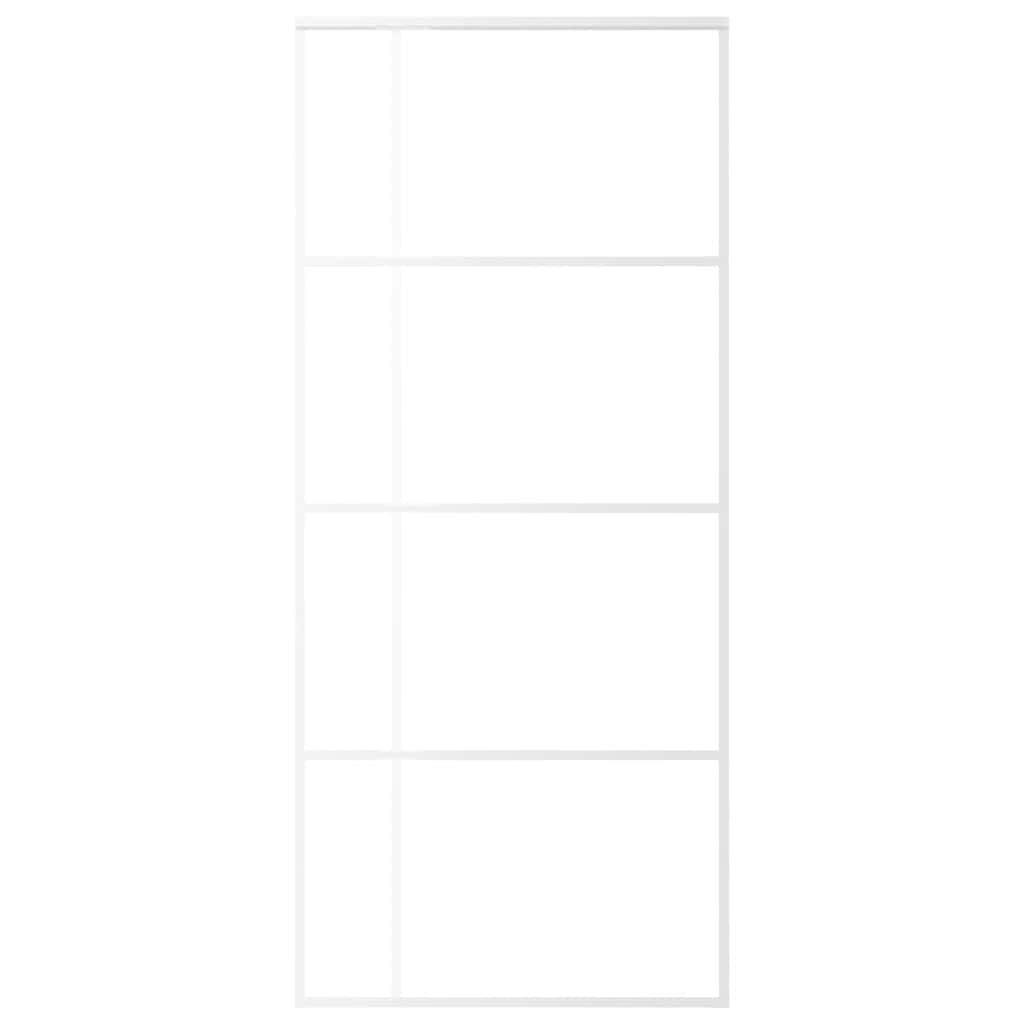 Sliding Door ESG Glass and Aluminium 90x205 cm White