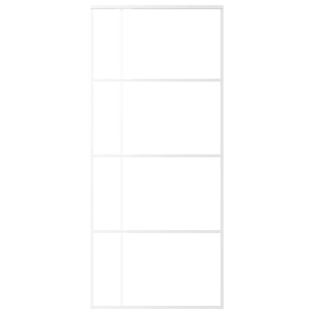 151684 vidaXL Sliding Door ESG Glass and Aluminium 90x205 cm White