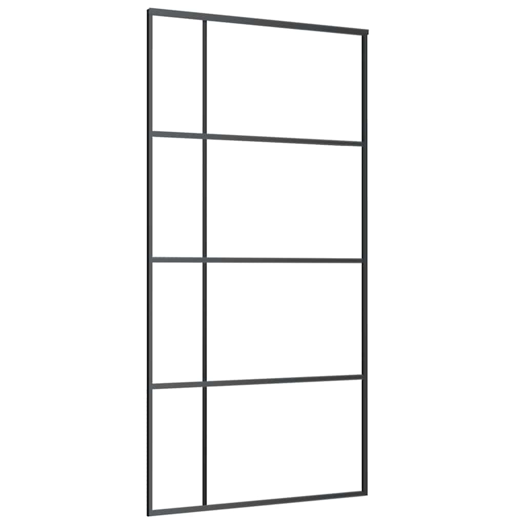 Sliding Door Frosted ESG Glass and Aluminium 102.5x205 cm Black