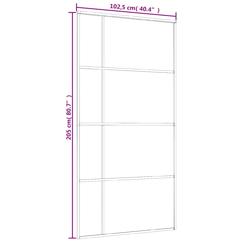 151688 vidaXL Sliding Door ESG Glass and Aluminium 102,5x205 cm White