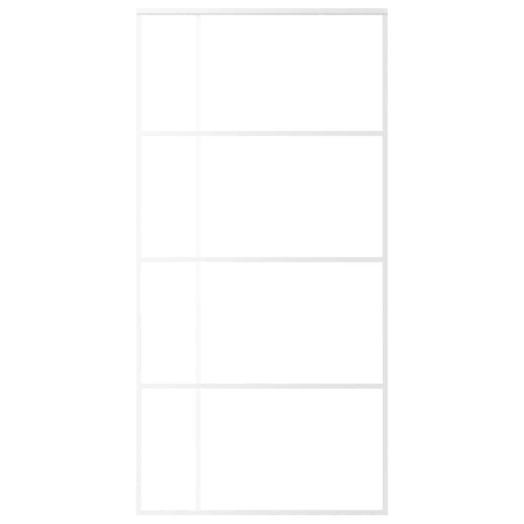 151689 vidaXL Sliding Door Frosted ESG Glass and Aluminium 102,5x205 cm White