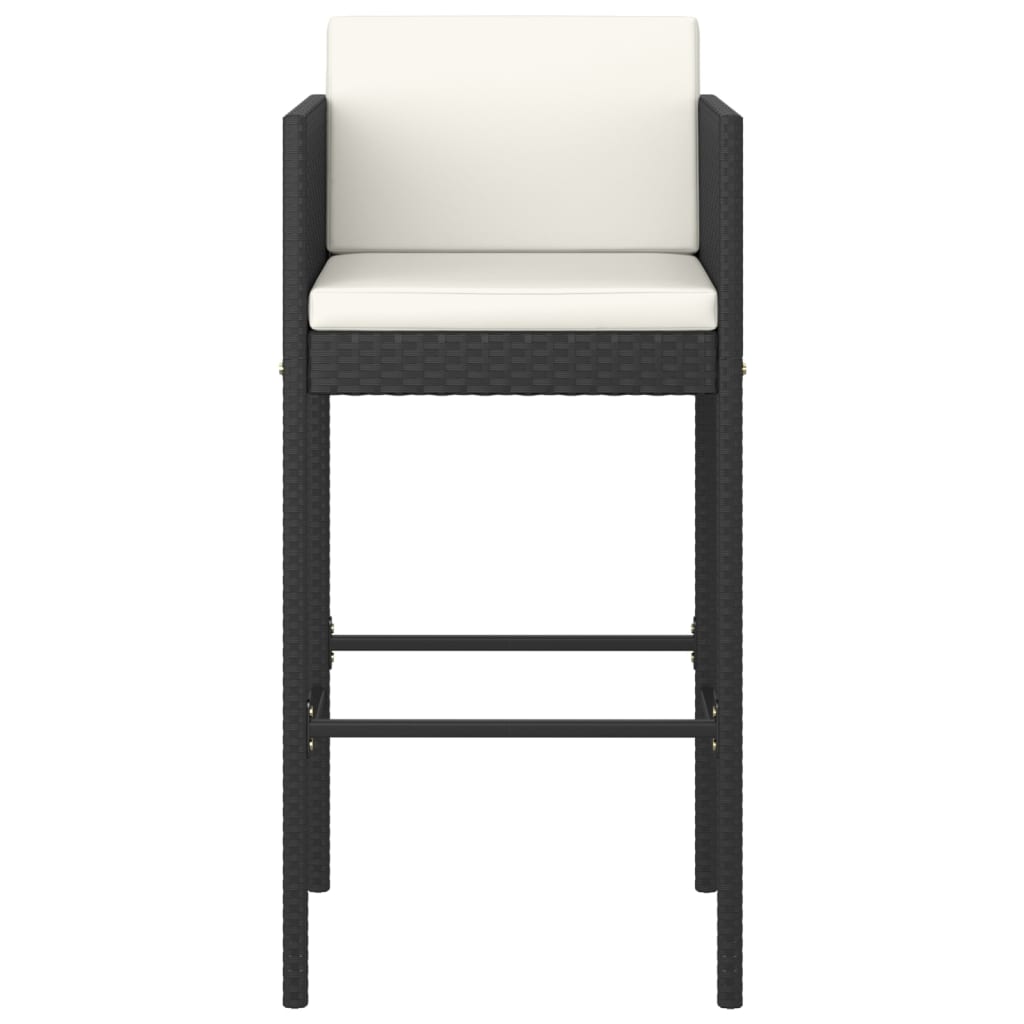 Garden Bar Set | Black, Cream White | PE Rattan, Powder-Coated Steel