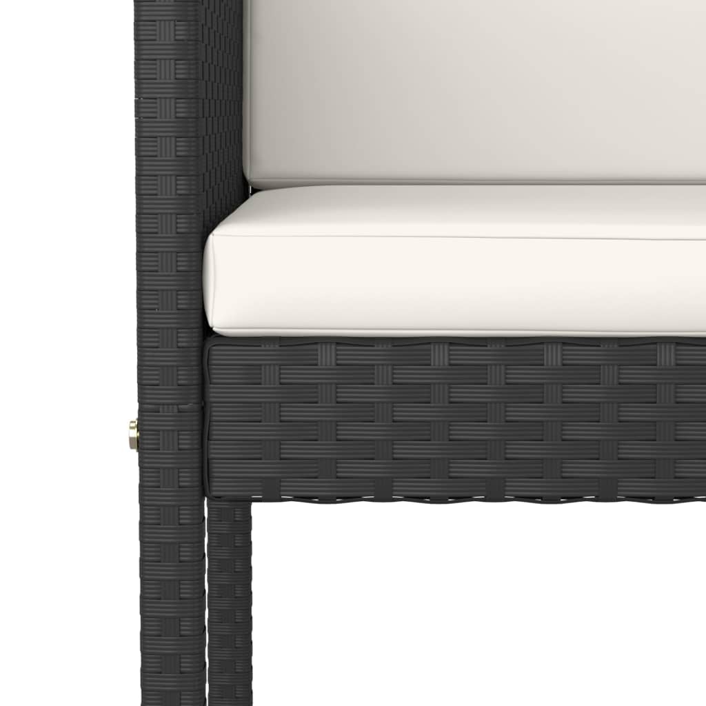 Garden Bar Set | Black, Cream White | PE Rattan, Powder-Coated Steel