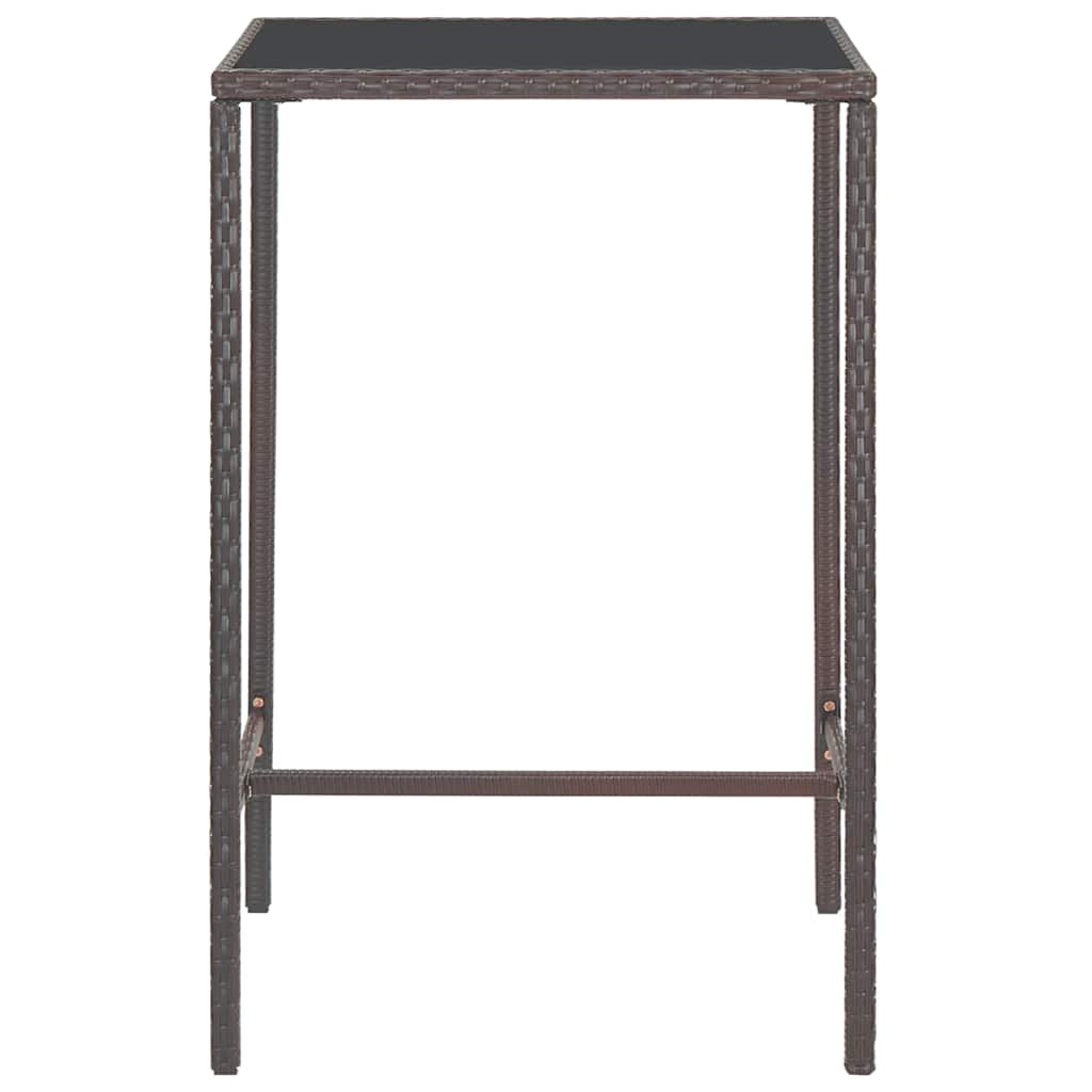 Garden Bar Set | Brown | PE rattan | Medium | Footrest | Garden Bar Set