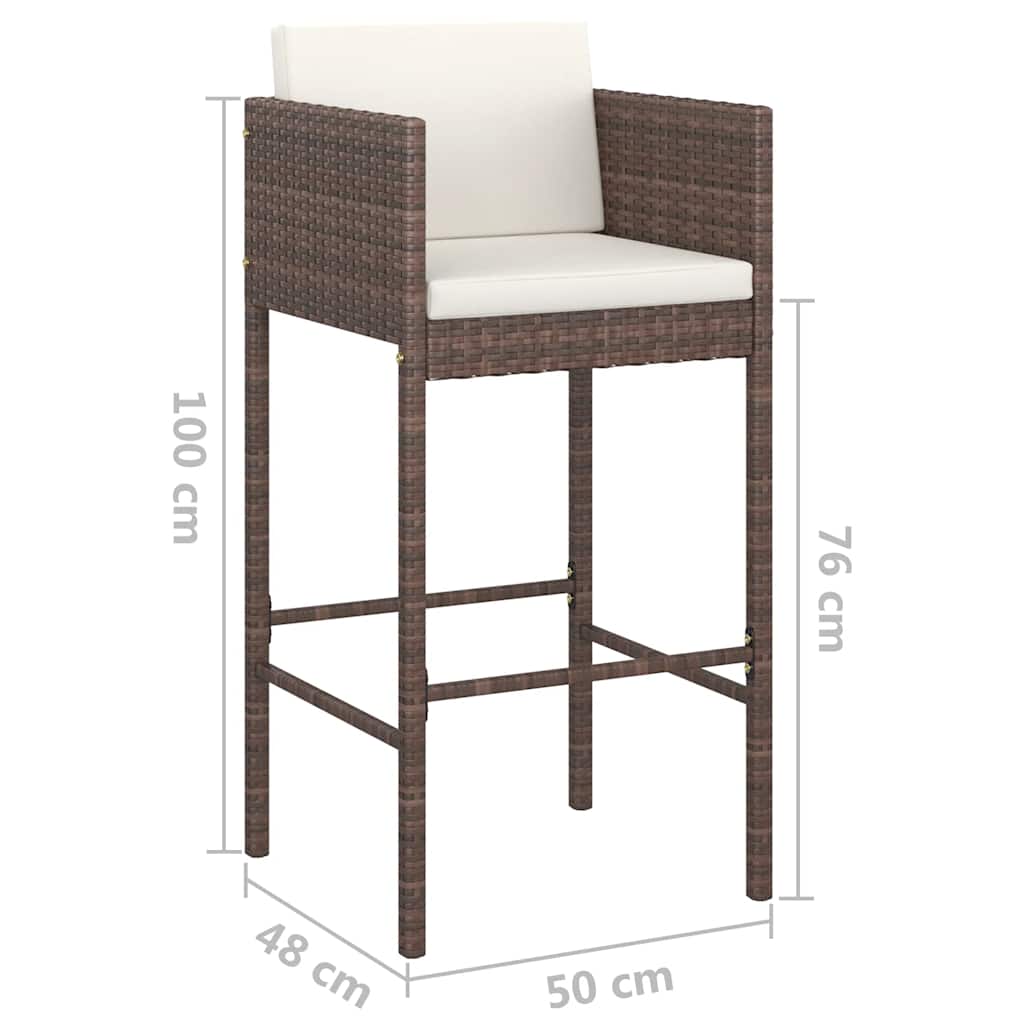 Garden Bar Set | Brown | PE rattan | Medium | Footrest | Garden Bar Set
