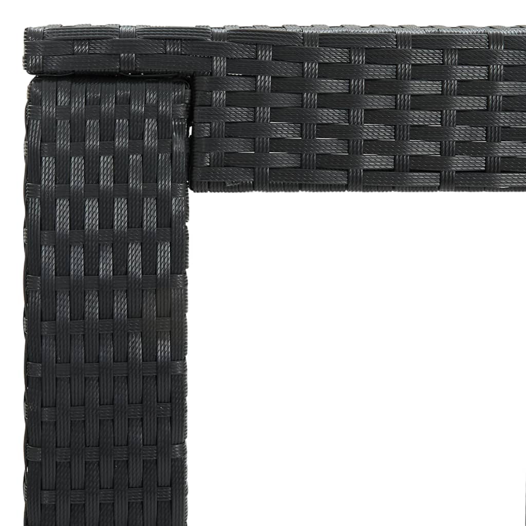 5 Piece Garden Bar Set with Cushions Poly Rattan Black