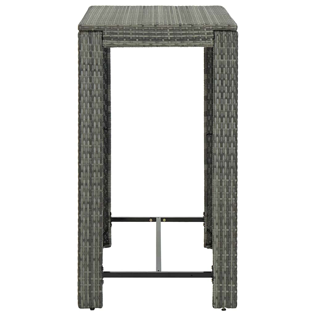 5 Piece Garden Bar Set with Cushions Poly Rattan Grey