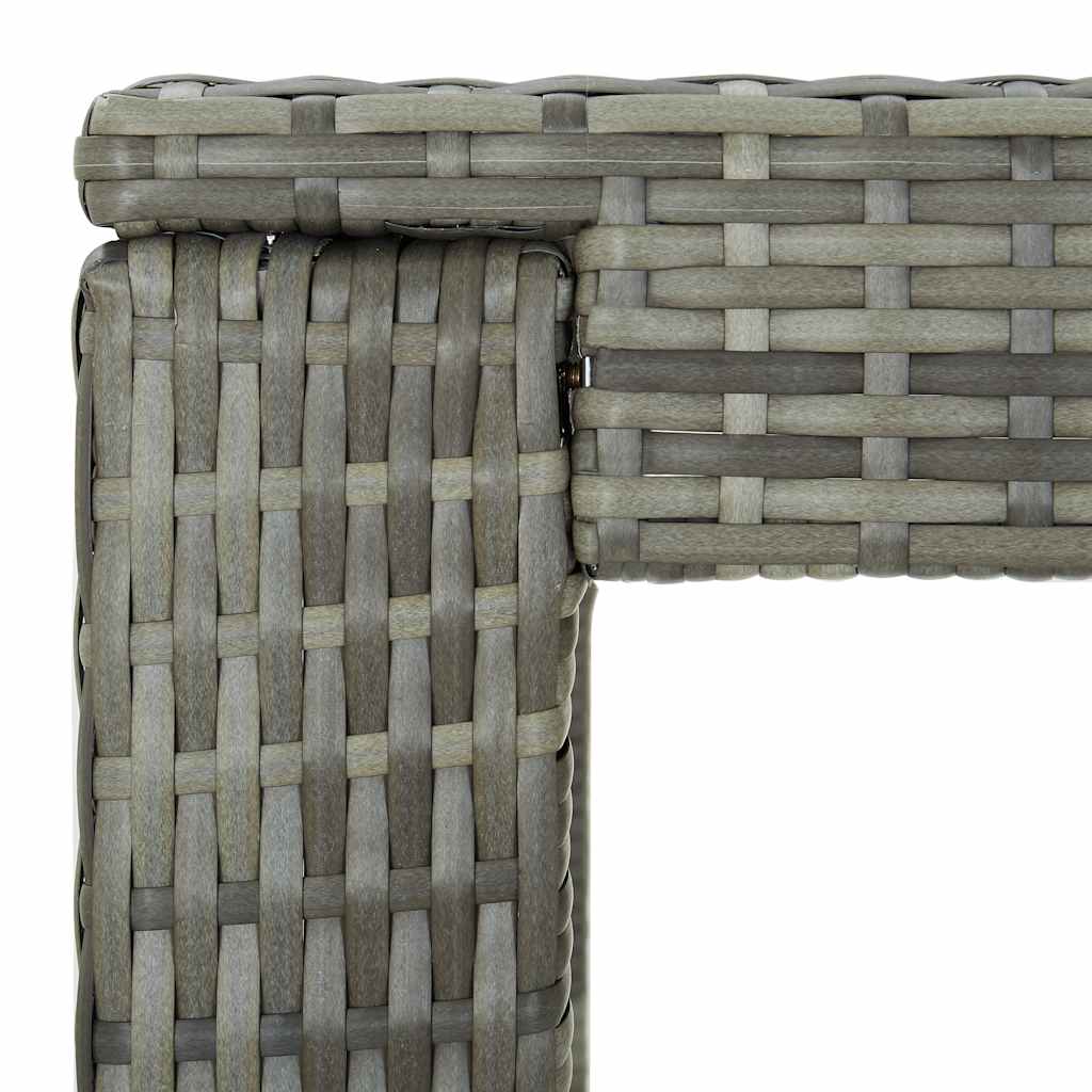 5 Piece Garden Bar Set with Cushions Poly Rattan Grey